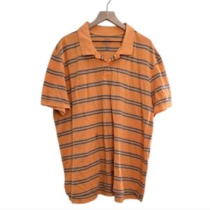 St. John’s Bay Men's Orange Striped Polo Shirt Short Sleeve Size XXL